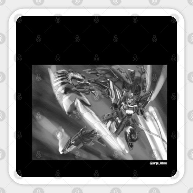 gundam epyon with zecks marquise anime classics art Gundam Sticker